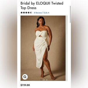 NWT | Bridal by ELOQUII twisted top dress | Off White